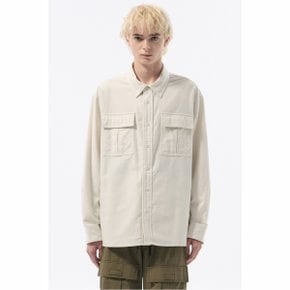 Ivory Brushed Outer Shirt_CWSAW24304IVX