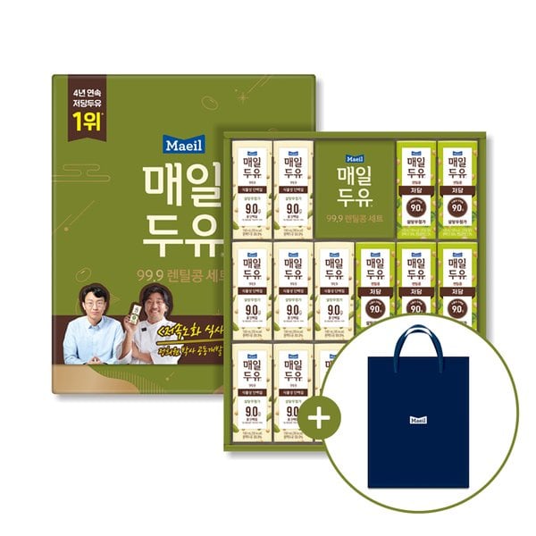 두유 혼합 선물세트(렌틸콩 190ml 8팩 + 99.9 190ml 8팩)
