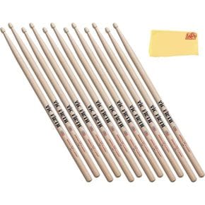 빅퍼스 드럼스틱 VicFirth American Classic 5A 우드칩 드럼 스틱 6팩 Austin Bazaar 연마 천 포