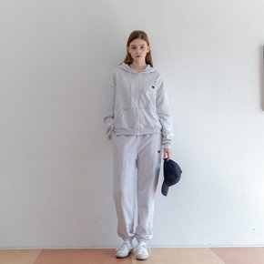 STITCH HOOD ZIP-UP PANTS SET UP_MELANGE