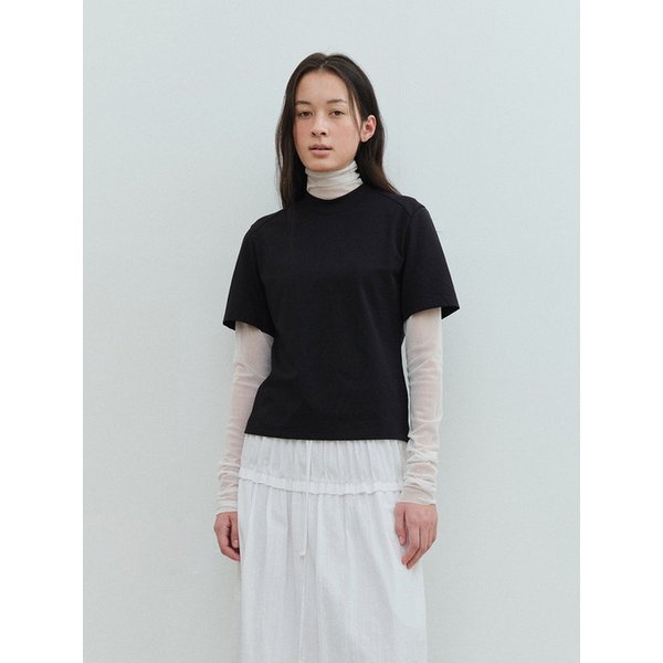 TVS HALF NECK SILKET TOP_2COLORS