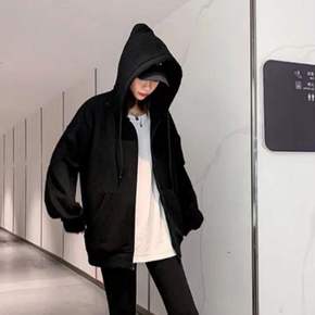 심플 남여공용 오버핏 후드집업 캐주얼 아우터 집업점퍼 가을 겨울