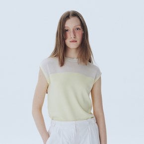 Sheer Mock Neck Sweater_LIGHT YELLOW