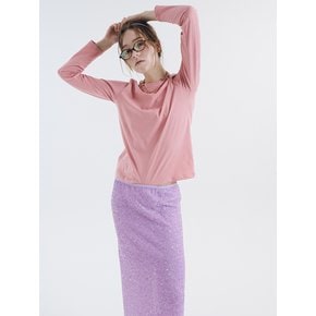 라운드티 긴소매 티셔츠 핑크 오렌지 0110