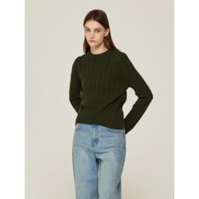 Cable Pullover Knit (D/GREEN)