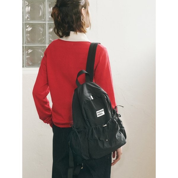 mini ver. Ribbon pocket backpack_Black