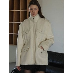 Pocket Half Wool Jacket [Ivory]