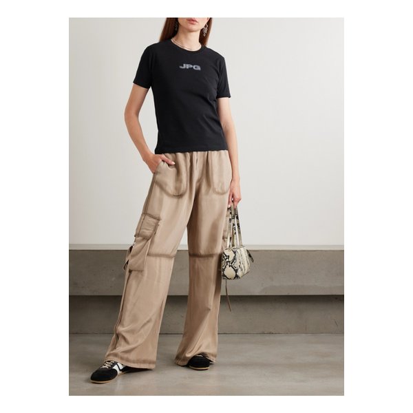 장폴고띠에 베이비 프린트 코튼 혼방 저지 티셔츠 블랙 46376663162889089