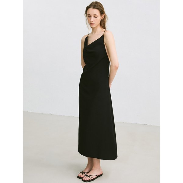 backless strap dress (black)