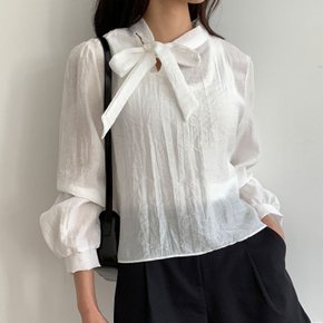 비엘라 링클 타이 레이온 블라우스_S4533