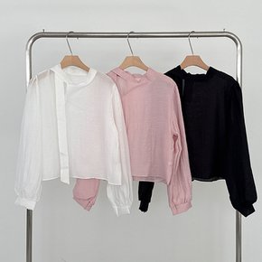 비엘라 링클 타이 레이온 블라우스_S4533