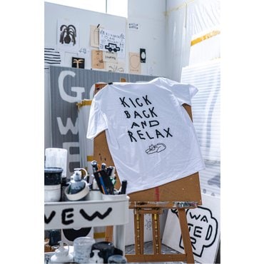 코오롱스포츠 남녀공용 그래픽 티셔츠 (KICK BACK) JWTCM24841WHX