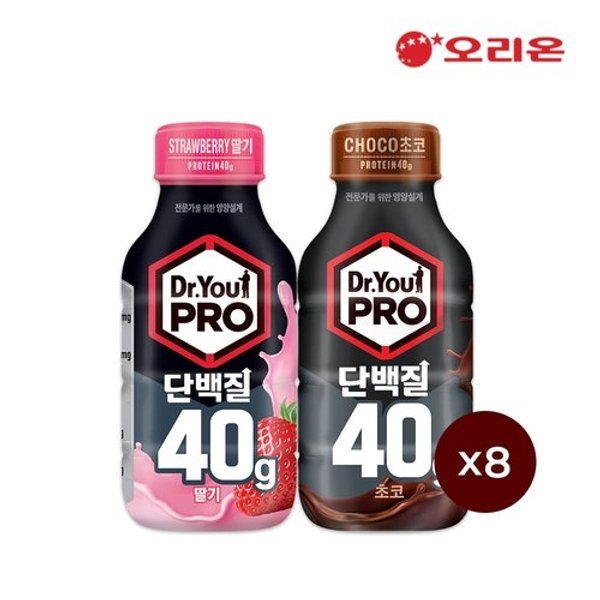 닥터유프로 단백질드링크 40g 딸기 (350ml) x 8개 + 닥터유프로 단백...