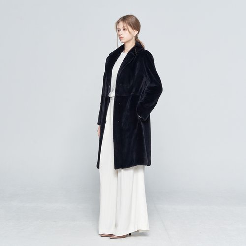 플럭  밍크 롱 코트 (L243209S)