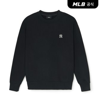 MLB [코리아공식] 베이직 스몰로고 맨투맨 NY (Black)