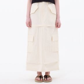 DOUBLE CUT CAGO SKIRT / IVORY