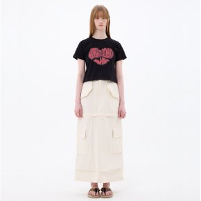 DOUBLE CUT CAGO SKIRT / IVORY