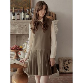 PM_Olive pleated suspender dress