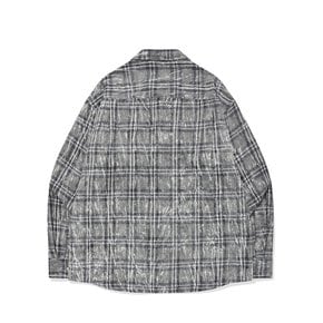 SP OVER DYED CHECKED OVERFIT SHIRT-GREY