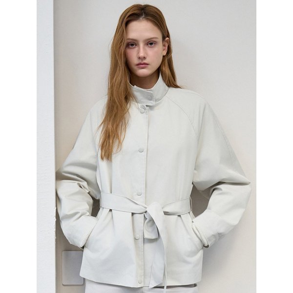 코튼 벨티드 래글런 점퍼 그레이시아이보리 OU1885