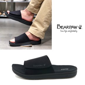 베어파우(BEARPAW) STRAW WEDGE MENS 블랙 슬리퍼(K1990001MB)