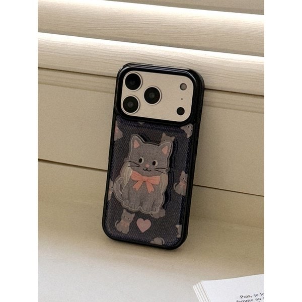 denim cat 디자인 [블랙 에폭시 범퍼케이스]