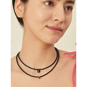 Black onyx & cubic Necklace[2type]