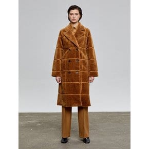 STITCHED DOUBLE SHEARLING COAT (CAMEL)