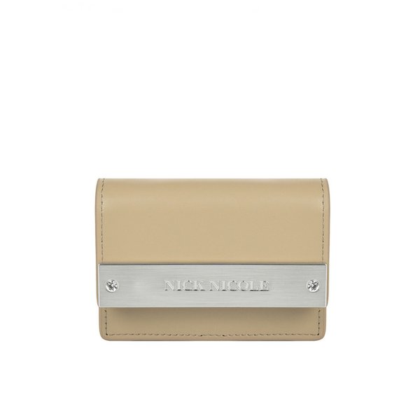 CRYSTAL ACCORDION WALLET_SKIN BEIGE