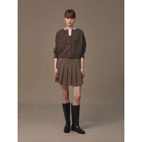 NEW PLEATED MINI SKIRT (ASH BROWN)