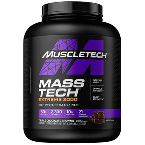 MuscleTech, MASS-TECH (마스텍) 익스트림 2020, 트리플 초콜릿 브라우니, 2.72kg (6파운드)