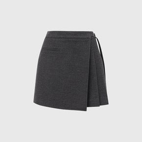 로얄 울 랩 플리츠 스커트_차콜 / ROYAL WOOL RAP PLEATS SKIRT_CHARCOAL