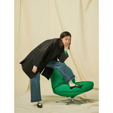 빈폴레이디스 A라인 미디엄 맥 코트  블랙 (BF523TC045)