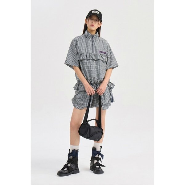 Frill Point Check Banding Shorts (navy) LFPOM26420NYX