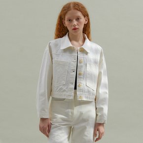 Washing Crop Jacket White