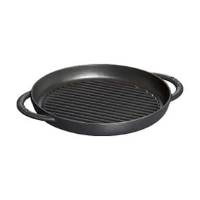 독일 스타우브 그릴팬 Staub 1203023 Round Grill with two Handles 26 cm Matt 블랙 1344544