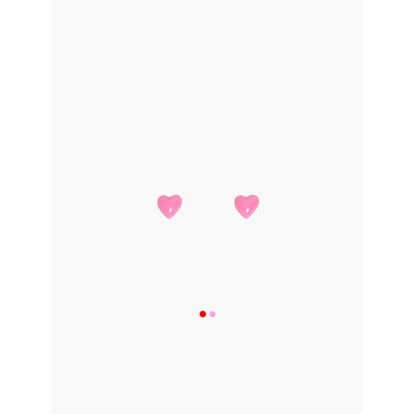 쁘띠 하트 마그넷 이어링(Pink/Red)