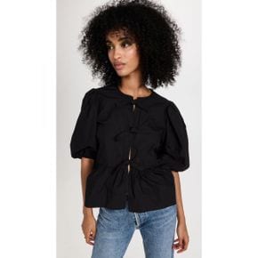 4969062 GANNI Cotton Poplin Peplum Blouse