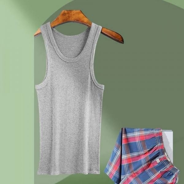 남자 여름 슬림 스판 라운드 나시 티셔츠 DMES-TS5-STS13928017