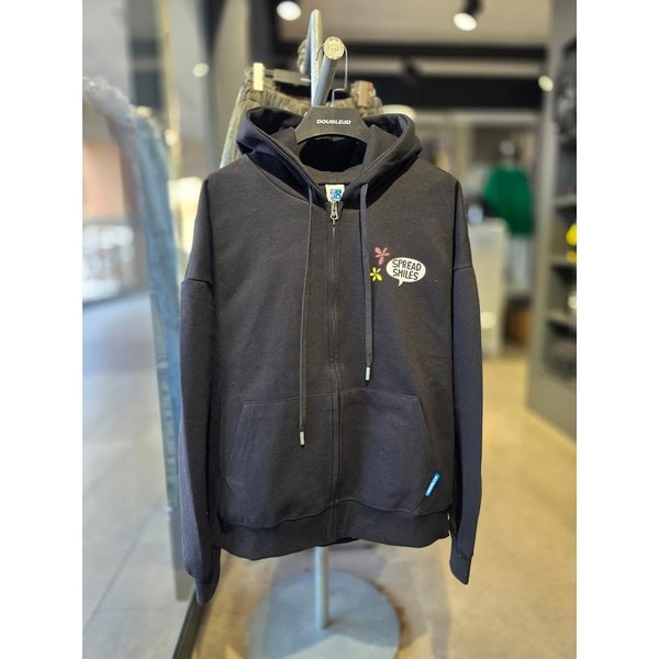 [시흥점] 26S/S 샤인부클플라워 경량 오버핏 자수후드집업(블랙)/JHZK40101BK