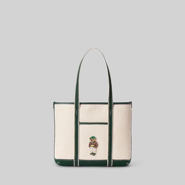 여성 폴로 베어 캔버스 스몰 쇼퍼 토트(WAPOBAG0G620455250)