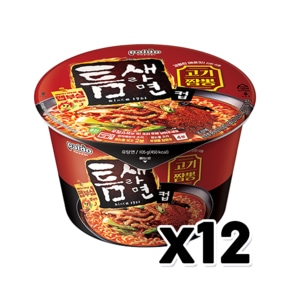 틈새라면 고기짬뽕 용기컵 105g x 12개