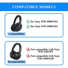 Adhiper 3 Sony WH-1000XM4 WH-1000XM3   세트 케이스 커버 헤드폰 용 엠보디 이어 패드 커버