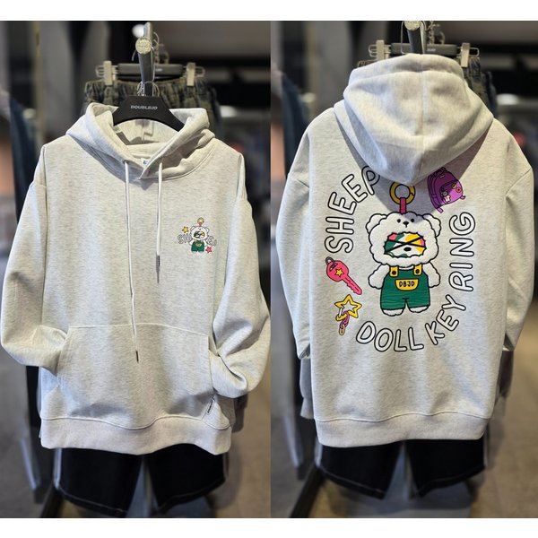 [시흥점] 남여공용 부클 양털키링 세미오버핏 후드(백멜란지) /JGZZ30916LG