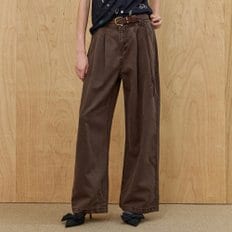 내추럴 워싱 코튼 핀턱 와이드 팬츠 ZE09QL001NA