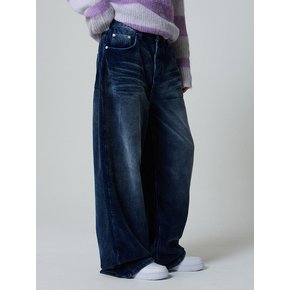 데일리 와이드 코듀로이 팬츠 워시드 딥블루_Daily Wide Corduroy Pants Washed Deep Blue