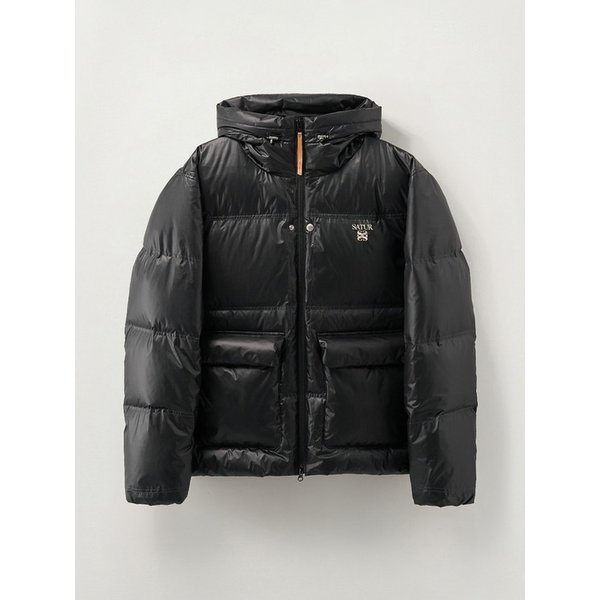 후디드 푸퍼 덕 다운 패딩_블랙