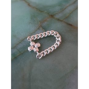 LAYERED CROSS CHAIN RING