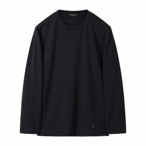 Black Texture Long Sleeve T-shirt_CWTAS25211BKX