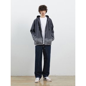 DENIM TUCK HOODED JUMPER GREY